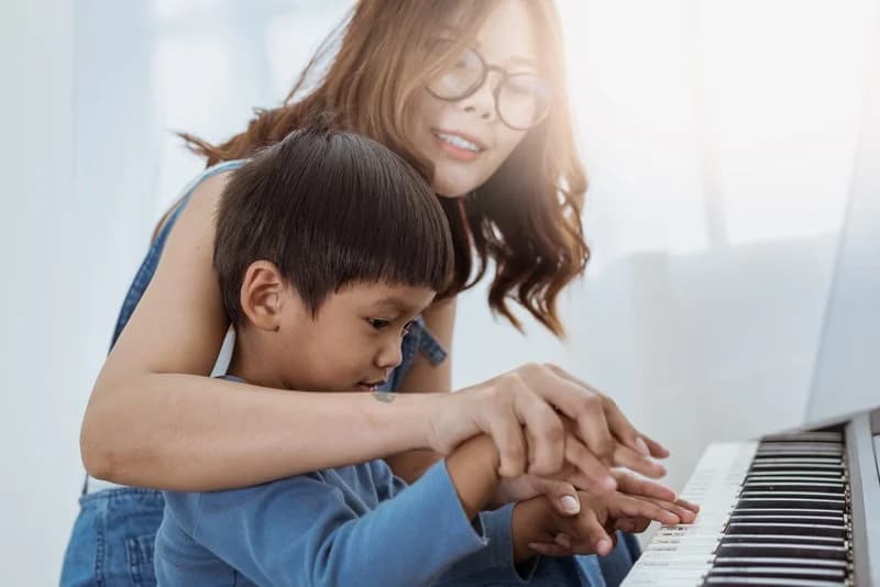 Piano lesson at home