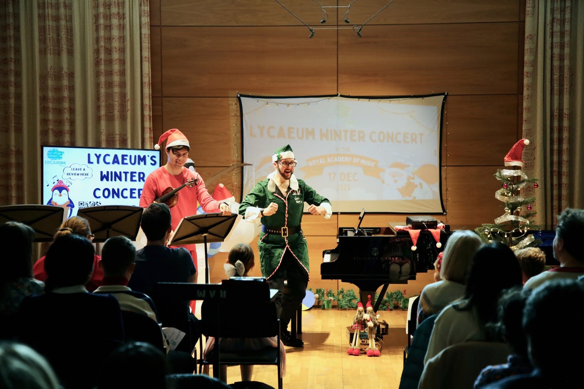 Students and tutors at a music concert