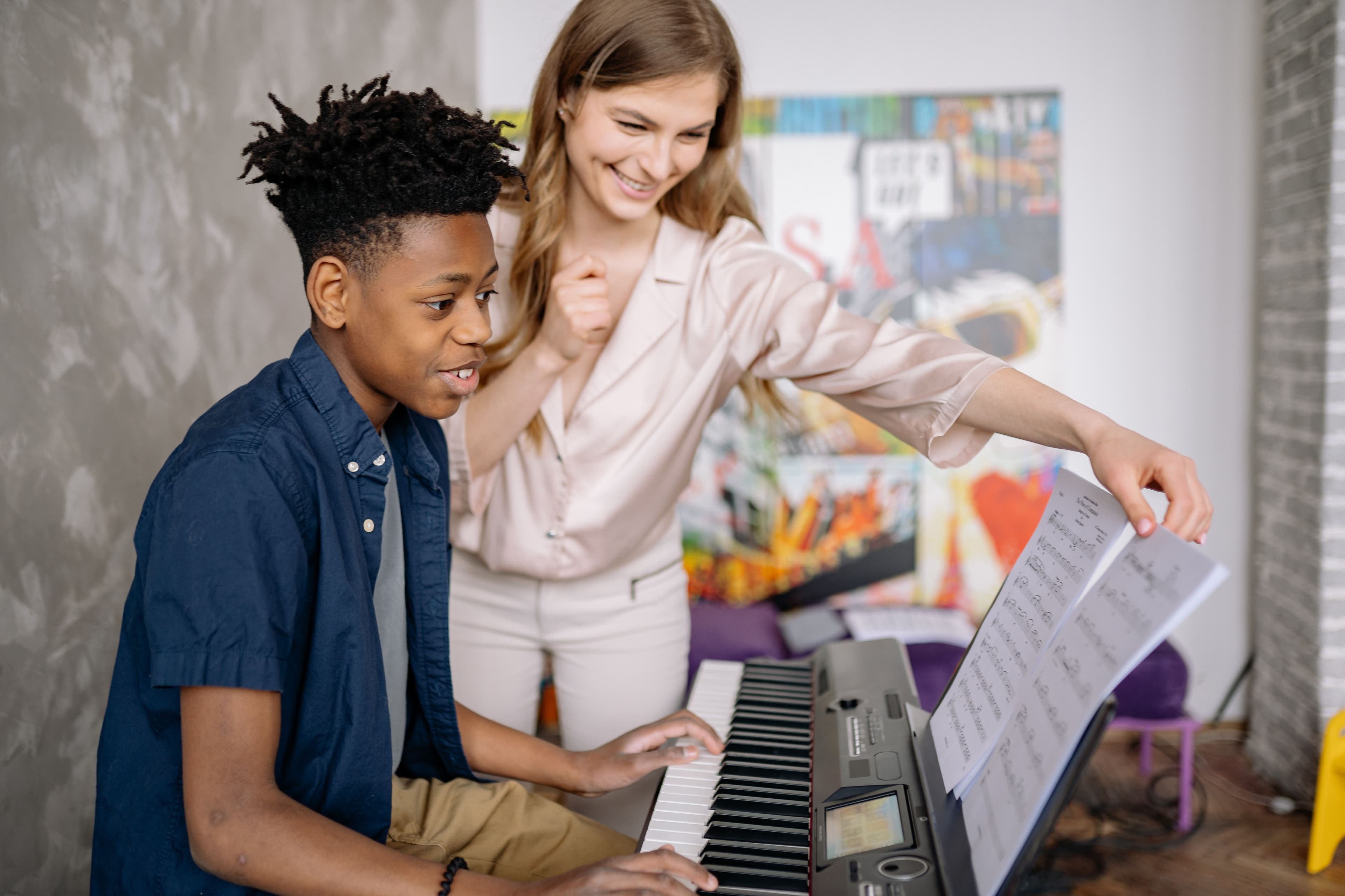 In-person piano lesson at home